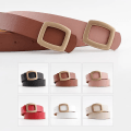 Miniatyrbild 2 av 4: 2023 New Belts for Women Imitation Leather Luxury Designer Jeans Belt Female Waistband Fashion Square Metal Buckle Belt Black