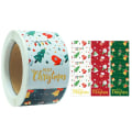Miniatyrbild 3 av 4: 100pcs/roll Merry Christmas Stickers 3 Patterns Sealing Label Stickers for Christmas Theme Gift Box Packaging Decor Labels 3*9cm