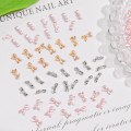 Miniatyrbild 3 av 3: 10pcs Alloy Pink Mini Ballet Bow Nail Charms Gold Silver Bowkot Ribbon 3D Nail Rhinestones For Nail Tips Beauty Manicure Parts