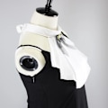 Miniatyrbild 4 av 4: 652F Layered Ruffle Fake Collar Jabot with Checked Bowknot Steampunk Costume Accesories