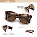 Miniatyrbild 2 av 4: Womens Polarized Sunglasses Oversized Square Frame Protection Lens Shades UV400