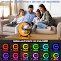 Miniatyrbild 3 av 4: Smart G Lamp - Bluetooth Speaker Wireless Charger RGB Alarm Clock - Black
