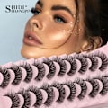 Miniatyrbild 1 av 4: 10 Pairs Russian Strip Lashes Fluffy Volume False Eyelashes DD Curl Dramatic Messy Faux Mink Fake Lashes Make up
