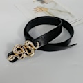 Miniatyrbild 4 av 4: 2023 New PU Material European and American Snake Creative Retro Belt Women's Simple Needle Button Pant Belt Belt