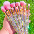 Miniatyrbild 1 av 4: 12Pcs/set Diamond-studded Makeup Brushes Gems Makeup Beauty Tools Full Diamond Loose Powder Foundation Concealer Brush Bling