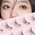Miniatyrbild 3 av 4: Manga Lashes 5 Pairs Anime Cosplay Faux Mink Lashes Korean Natural short Full Strip Lashes Clear Band Soft Eyelashes Extension