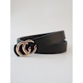 Miniatyrbild 4 av 4: Fashion pop solid color girly style double C letter gold buckle belt
