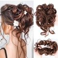 Miniatyrbild 3 av 4: Messy Bun Hair Piece Curly Scrunchie Chignon With Rubber Band Updo Synthetic US