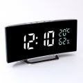 Miniatyrbild 4 av 4: Stylish Digital Alarm Clock with Curved Screen Temperature Humidity Display