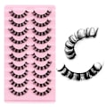 Miniatyrbild 2 av 4: New 5/10Pairs Lashes D Curl 10-16mm Russian Lashes 3D Mink Eyelashes Reusable Fluffy Russian Strip Lashes eyelashes extensions