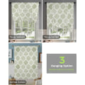Miniatyrbild 4 av 4: Geometry Moroccan Texture Sage Green Window Curtain for Living Room Roman Curtains for Kitchen Cafe Tie Up Short Drapes