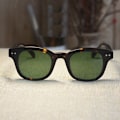 Miniatyrbild 2 av 4: Retro Japan handmade sunglasses acetate tortoise frame green glass lens unisex