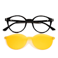 Miniatyrbild 4 av 4: Round Magnetic Sunglasses Clip on Eyeglass Frames Polarized Driving Rx UV D529