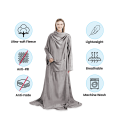 Miniatyrbild 3 av 4: Snuggle Fleece Blanket with Sleeves Wearable Wrap Giant Oversized Soft Throw