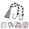 Miniatyrbild 1 av 4: Curtain Tie Window Rope Bead Backstiebacks Holdbacks Drapery Straps Panels Holder Holdback Tieback Belt Ties Halloween Wooden