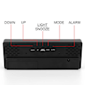 Miniatyrbild 4 av 4: LED Digital Clock Acrylic/Mirror Alarm Clock Voice Control Time Temperature Display Snooze Voice Control Bedside