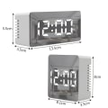 Miniatyrbild 4 av 4: Digital LED Display Desktop Clock Thermometer Mirror Clock Snooze Function USB & Battery 12H/24H Desk Table Alarm Clock