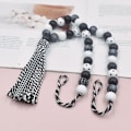 Miniatyrbild 3 av 4: Curtain Tie Window Rope Bead Backstiebacks Holdbacks Drapery Straps Panels Holder Holdback Tieback Belt Ties Halloween Wooden