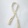 Miniatyrbild 3 av 4: Leaf Tassel Macrame Curtain Tieback Hand-Woven Cotton Rope Curtain Tie Back Holder Drapery Holdback Bohemian Home Decoration