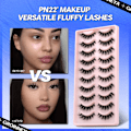 Miniatyrbild 3 av 4: 10 Pairs 3D Faux Mink Lashes Fluffy Soft Full Thick Wispy Natural long False Eyelashes Curly lashes wholesale lashes