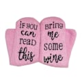 Miniatyrbild 3 av 4: 1 Pair Funny Pink Thicken Women Socks Letter Printed with' If You Can Read This,bring Me Some Wine' Soft Comfortable Warmer