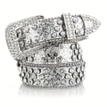 Miniatyrbild 1 av 4: Glamorous Rhinestone-Riveted PU Belt  The Perfect Western-Style Accessory for Y2K Jeans!