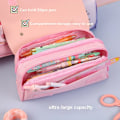Miniatyrbild 3 av 4: Kawaii Cat Decompression Pencil Case Large Capacity Pencil Box Double Layer Bag Portable Storage Box School Pouch Stationery