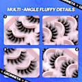 Miniatyrbild 4 av 4: 10 Pairs 3D Faux Mink Lashes Fluffy Soft Full Thick Wispy Natural long False Eyelashes Curly lashes wholesale lashes