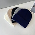 Miniatyrbild 4 av 4: Enfärgad Skullies Beanies För Kvinnor Män Höst Vinter Varm yllestickad mössa Casual Elastisk Skullcap-huv Unisex melonkeps