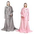 Miniatyrbild 1 av 4: Snuggle Fleece Blanket with Sleeves Wearable Wrap Giant Oversized Soft Throw