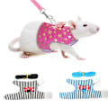 Miniatyrbild 3 av 4: Pet Mesh Soft Harness Leash Small Animal Vest Lead Hamster Rabbit Traction Rope D-ring Design Washable 3 Colors Pet Harness Set