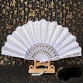 Miniatyrbild 1 av 4: Retro fan lace dancing Lolita black female folding fan photo props summer net red jk portable