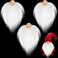 Miniatyrbild 2 av 4: 3pcs Gnome Beads and Fake Beards 6pcs/set Faux Fur Dwarf Beard Wood Bead for Christmas Plush Gnome for DOLL Handmade DIY Accessories white