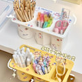 Miniatyrbild 2 av 4: Ins Desk Pen Holder Organizer Free Punch Desktop Cute Storage Rack Desk Stationery Storage Box Tableside Japanese Pencil Box