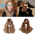 Miniatyrbild 9 av 11: Tryckt Voile Leopard Sjal Lång Bred Chiffong Scarves Hijab Muslim Kvinnor Mode R7I1 khaki 50*160cm