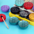 Miniatyrbild 11 av 11: Regntrumma för Utomhus Trädgård, Regntrumma för Utomhus När Det Regnar, Stål Tongue Drum Regnklocka, Regntrumma för Utomhus, Mini Handpan Trumma In red onesize