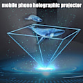 Miniatyrbild 11 av 11: 3D Holografisk Display Ställ Projektor Mobiltelefon Hologram Fäste