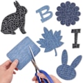 Miniatyrbild 2 av 11: 20 st DIY strykjärn på denimlappar jeans kläder reparationskit fyra c Multi-colorA Small