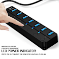 Miniatyrbild 8 av 11: Hub Splitter Extender 7-port Usb3.0 Adapter Höghastighets Splitter Notebook En-till-fyra Extender 3 R1u2