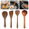 Miniatyrbild 9 av 11: Ebony Trä Kök Matlagningsredskap Verktyg Spatel Sked Vändare H4U2 Round Spatula 21*7.6 cm