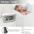 Miniatyrbild 4 av 11: Digital Väckarklocka Batteridriven Snooze Nattlampa Design 5 Färger white One-size