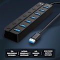 Miniatyrbild 11 av 11: Hub Splitter Extender 7-port Usb3.0 Adapter Höghastighets Splitter Notebook En-till-fyra Extender 3 R1u2