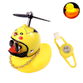 Miniatyrbild 1 av 11: Bil Söt Liten Gul Anka Med Hjälm Propeller Vinddriven Anka Bil Styling Ornament U4e1 008 Vibration light + fixing belt