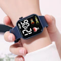 Miniatyrbild 8 av 11: LED Elektronisk Klocka Mode Regnbåge Fyrkantig Silikonklocka Studentarmband Fitness Mode J5O4 Red One size