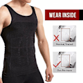 Miniatyrbild 10 av 11: Herr Underkläder Slimmande Kroppsformande Väst Bröstkompressionströja Formare Midja Abs Mage Tank Top Undertröja Magekontroll white L