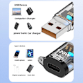 Miniatyrbild 8 av 11: 120W USB 3.2 till Typ C Adapter USB Hona till Typ C Hane Snabbladdning Adad M9Y9 transparent 1pcs