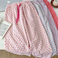 Miniatyrbild 6 av 11: Pyjamas med kärleksmönster, dam, vår och höst 2024, nya avslappnade långbyxor för kvinnor K4D5 Pink One size
