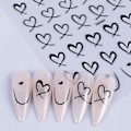 Miniatyrbild 11 av 11: Franska Långa Naglar Kärlek Nagelstickers Kvinnor Romantiska Linjer Sticker Till Nagel Kärlek Ta Bort Konst Lätt J8i7 E 1pcs