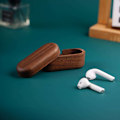 Miniatyrbild 6 av 11: för Technics EAH-AZ100 skyddande skal i massivt trä för hörlurar W1B7 Walnut square for Technics EAH