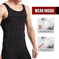 Miniatyrbild 4 av 11: Herr Underkläder Slimmande Kroppsformande Väst Bröstkompressionströja Formare Midja Abs Mage Tank Top Undertröja Magekontroll black M